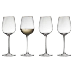 Lyngby Glas Palermo Gold Weissweinglas 4 Stck.