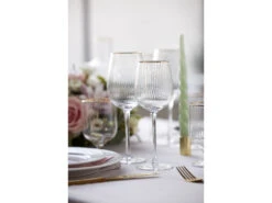 Lyngby Glas Palermo Gold Weissweinglas 4 Stck. -Heimdekoration 27578 env 4 high
